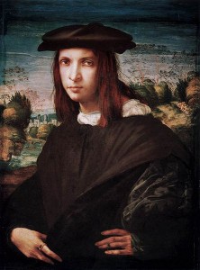 Ritratto di giovane uomo, anni 1517-1518, tecnica ad olio su tavola, 82,4 x 59,9 cm., Gemäldegalerie, Berlino.